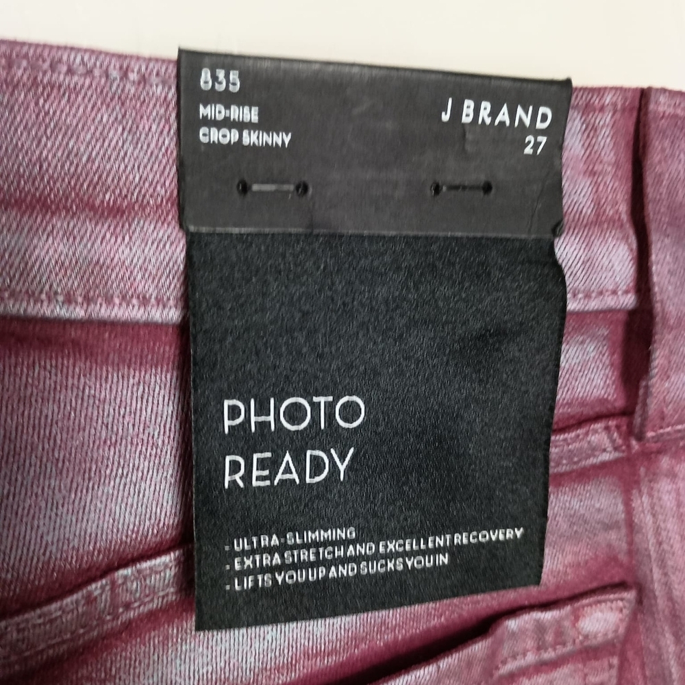 NWT J BRAND MID-RISE CROP SKINNY JEANS IN BITTERSWEET SHIMMER SIZE 27 RETAIL$278 - Picture 11 of 14